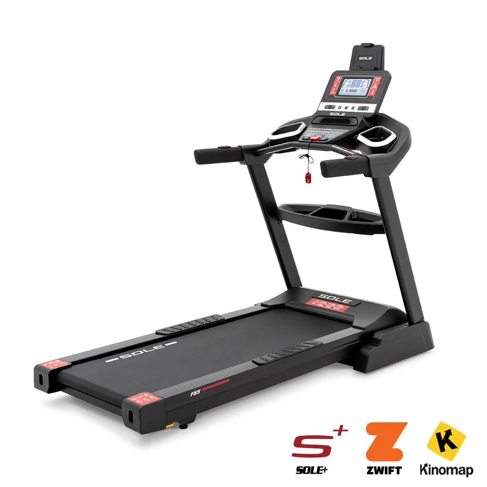 Sole Fitness F65 Treadmill product Image with Kino Maps and Sole Plus Sole Fitness F65 Treadmill product Image with Kino Maps and Sole Plus
